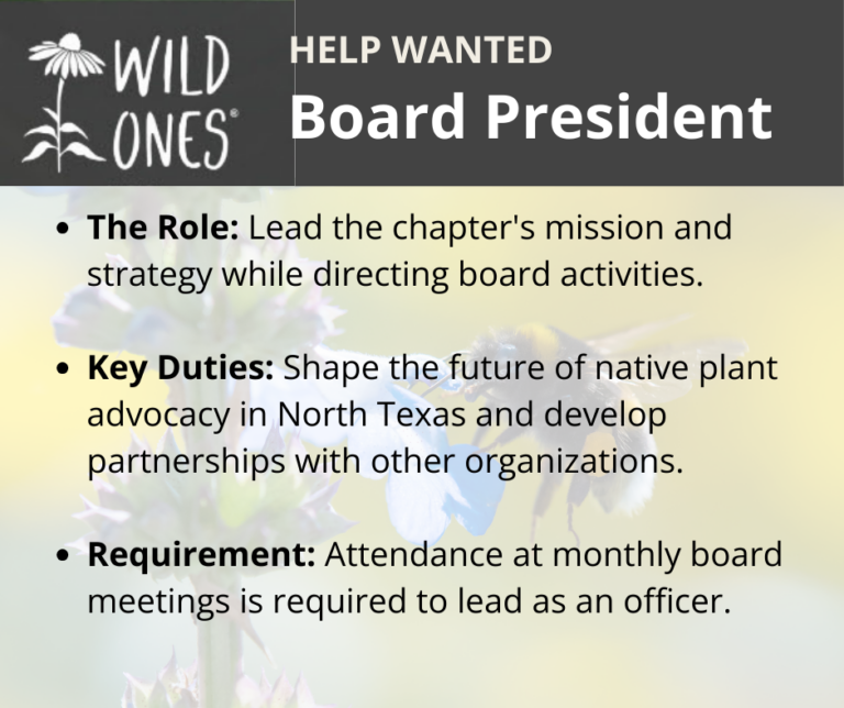 2026 Leadership Opportunities – Wild Ones DFW Chapter